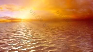 海上日落的循环, 完美的背景.